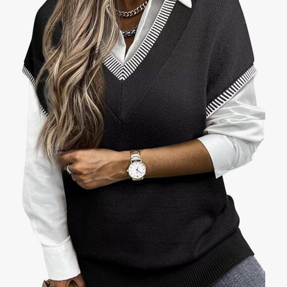 Dokotoo Women’s V-Neck Sleeveless Sweater Vest Medium - Picture 13 of 16